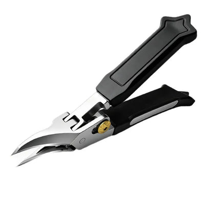 Professional Stainless Steel Toenail Clippers for Seniors, Wide Jaw, Angled Head, Concave Blade