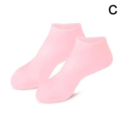 Silicone mask cover, ear-mounted fixed mask to moisturize and absorb essence, reusable hydrating three-piece set, gloves, foot c